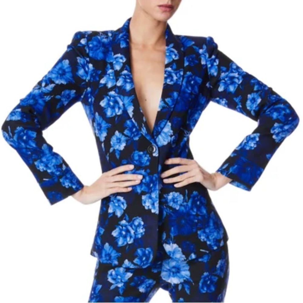 Alice + Olivia Blue Floral Blazer